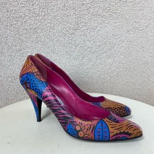 Vtg New Wave high heel pump shoes sz 9 Linea Lidia
